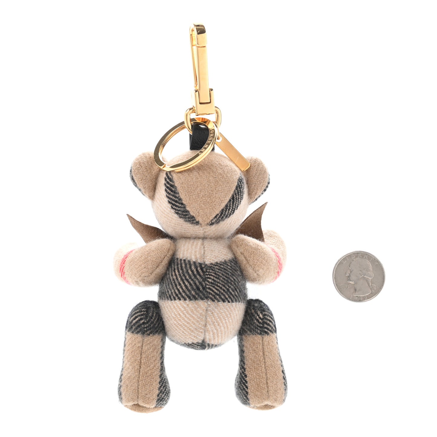 Cashmere Vintage Check Thomas Bear Bag Charm Camel