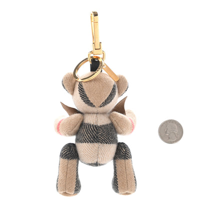 Burberry Cashmere Vintage Check Thomas Bear Bag Charm Camel 2 of 4