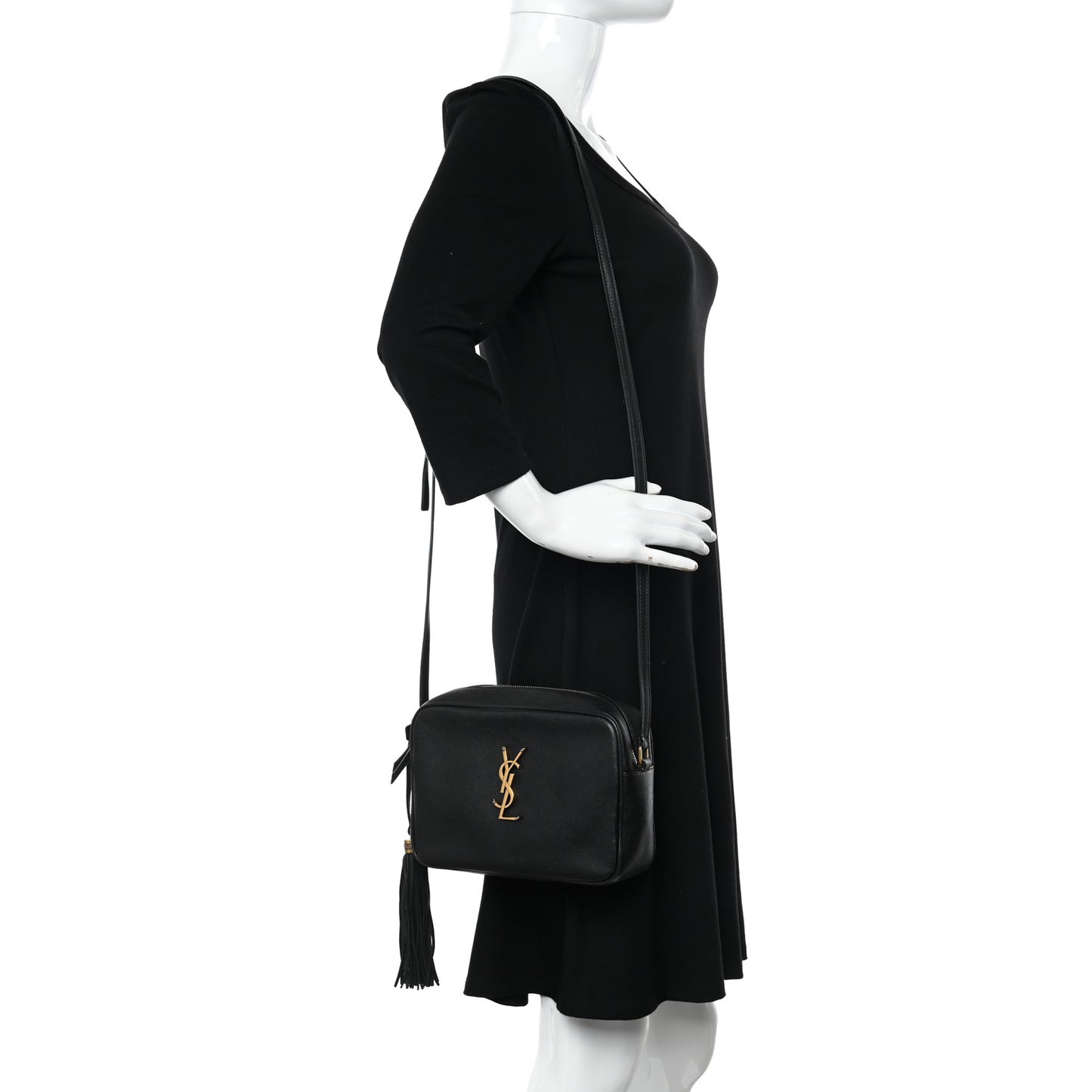 Lambskin Monogram Small Lou Camera Bag Black
