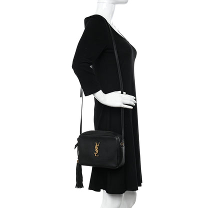 Saint Laurent Lambskin Monogram Small Lou Camera Bag Black 2 of 13