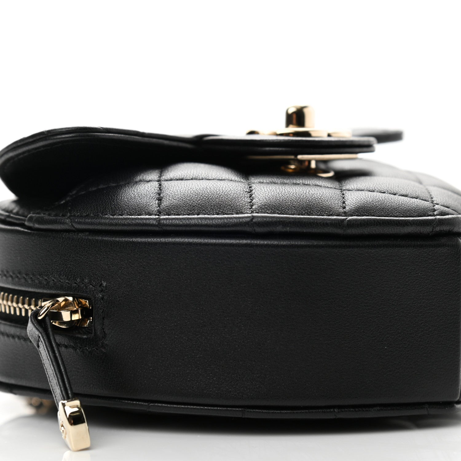 Chanel Lambskin Quilted CC In Love Heart Clutch With Chain Black 9 of 11