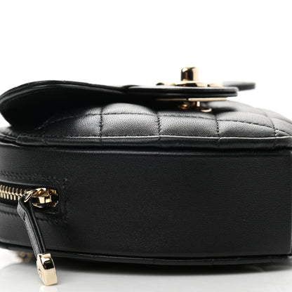 Chanel Lambskin Quilted CC In Love Heart Clutch With Chain Black 9 of 11
