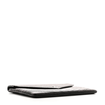 Chanel Calfskin Chevron Quilted Small Envelope Clutch Black 4 of 9