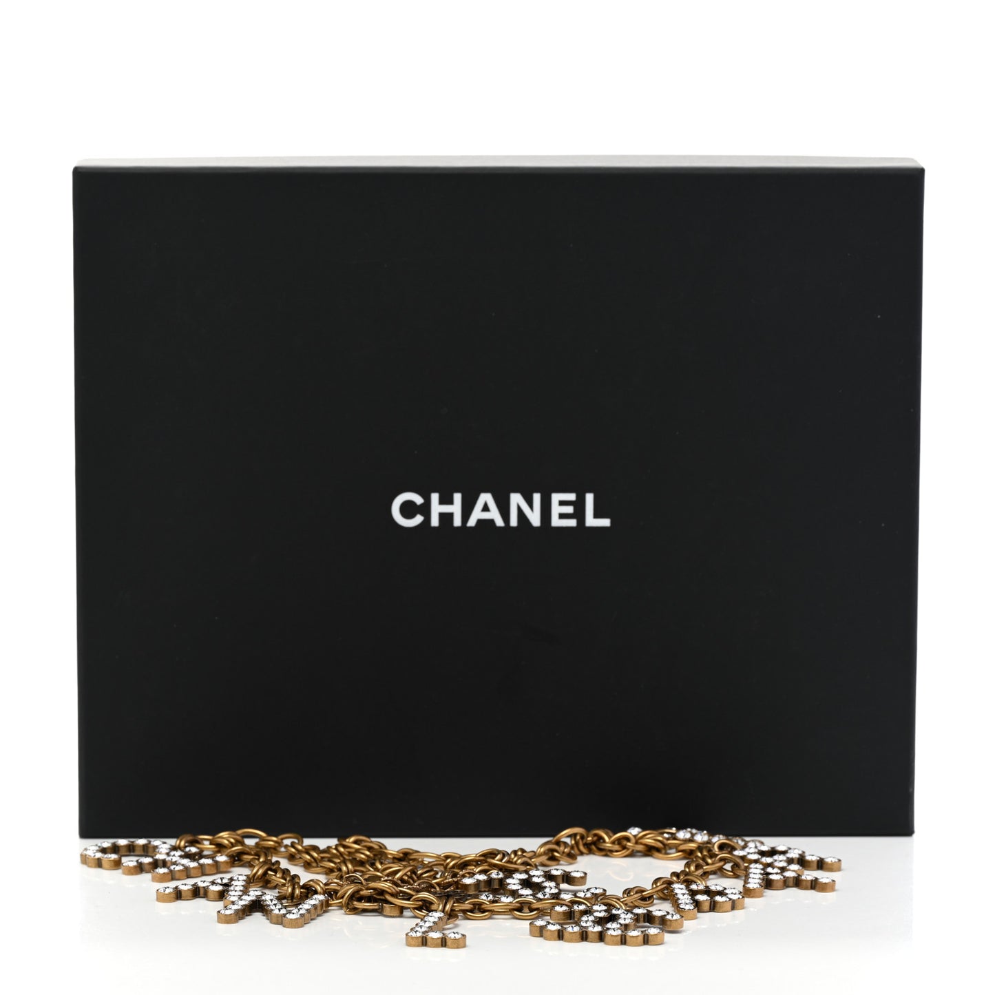 Crystal City of Lights Letter Chain Belt Gold