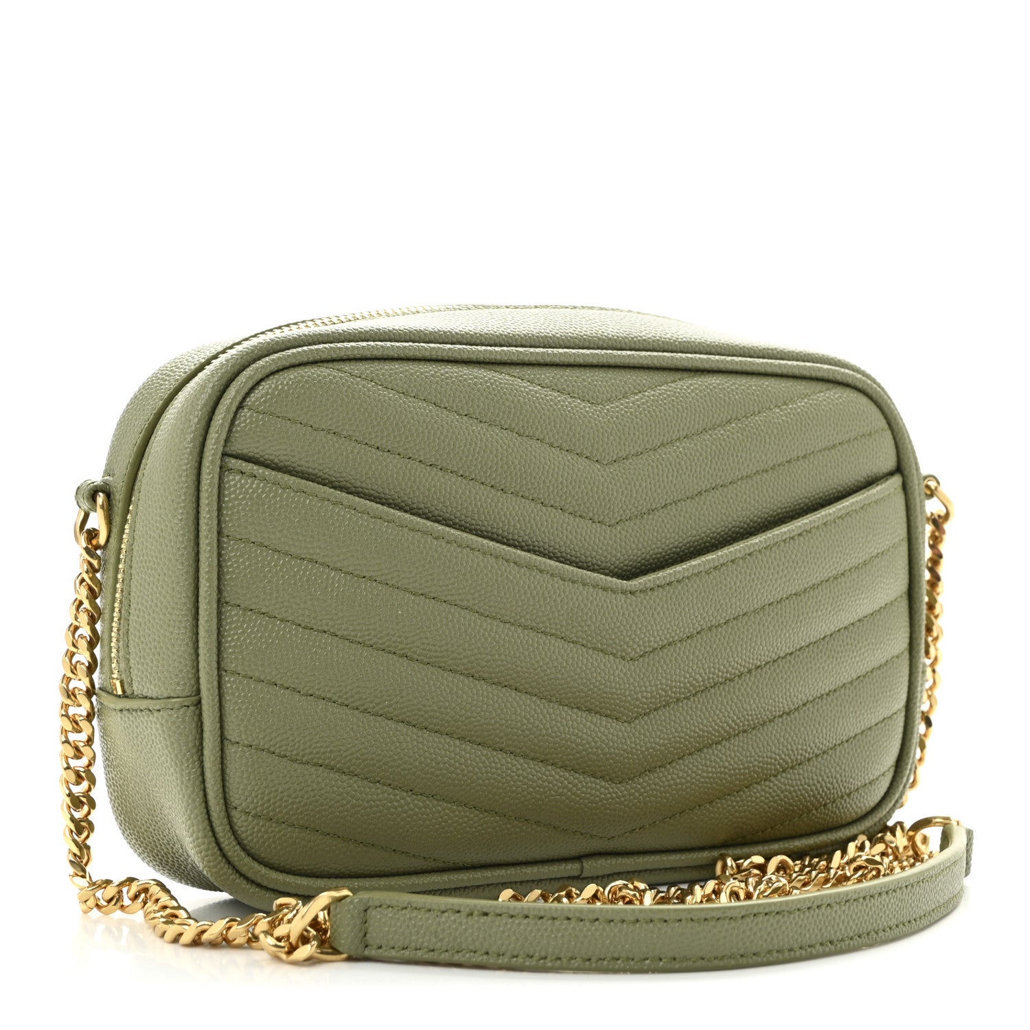 Saint Laurent Grain De Poudre Matelasse Monogram Mini Lou Camera Bag Pistachio 3 of 11