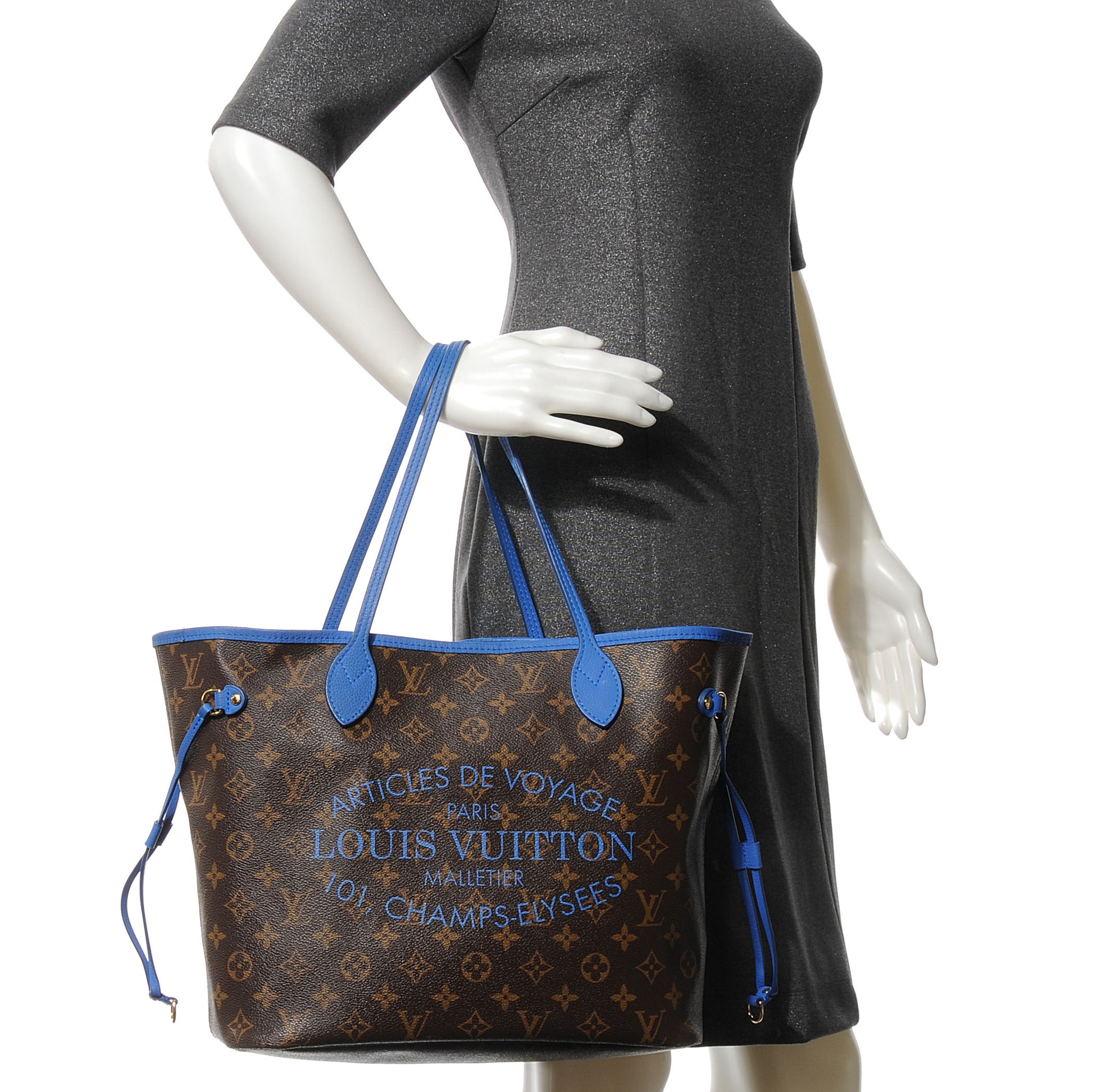 Louis Vuitton Monogram Articles de Voyage Ikat Neverfull MM Grand Blue 2 of 7