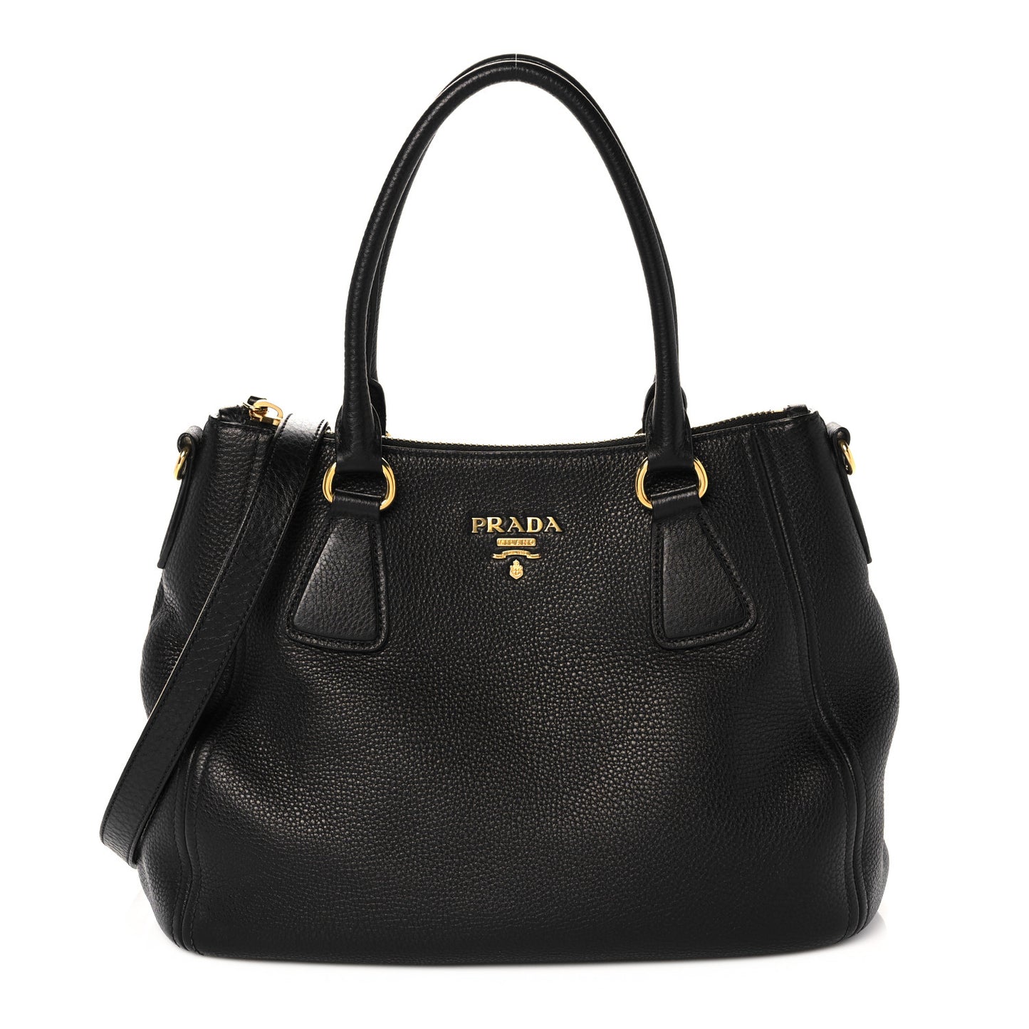 Vitello Daino Shopping Tote Black