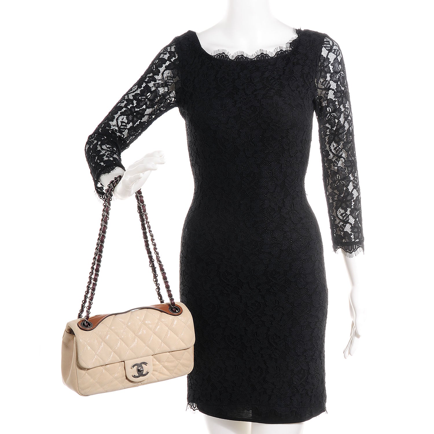 Chanel Iridescent Calfskin In The Mix Medium Flap Beige 2 of 9