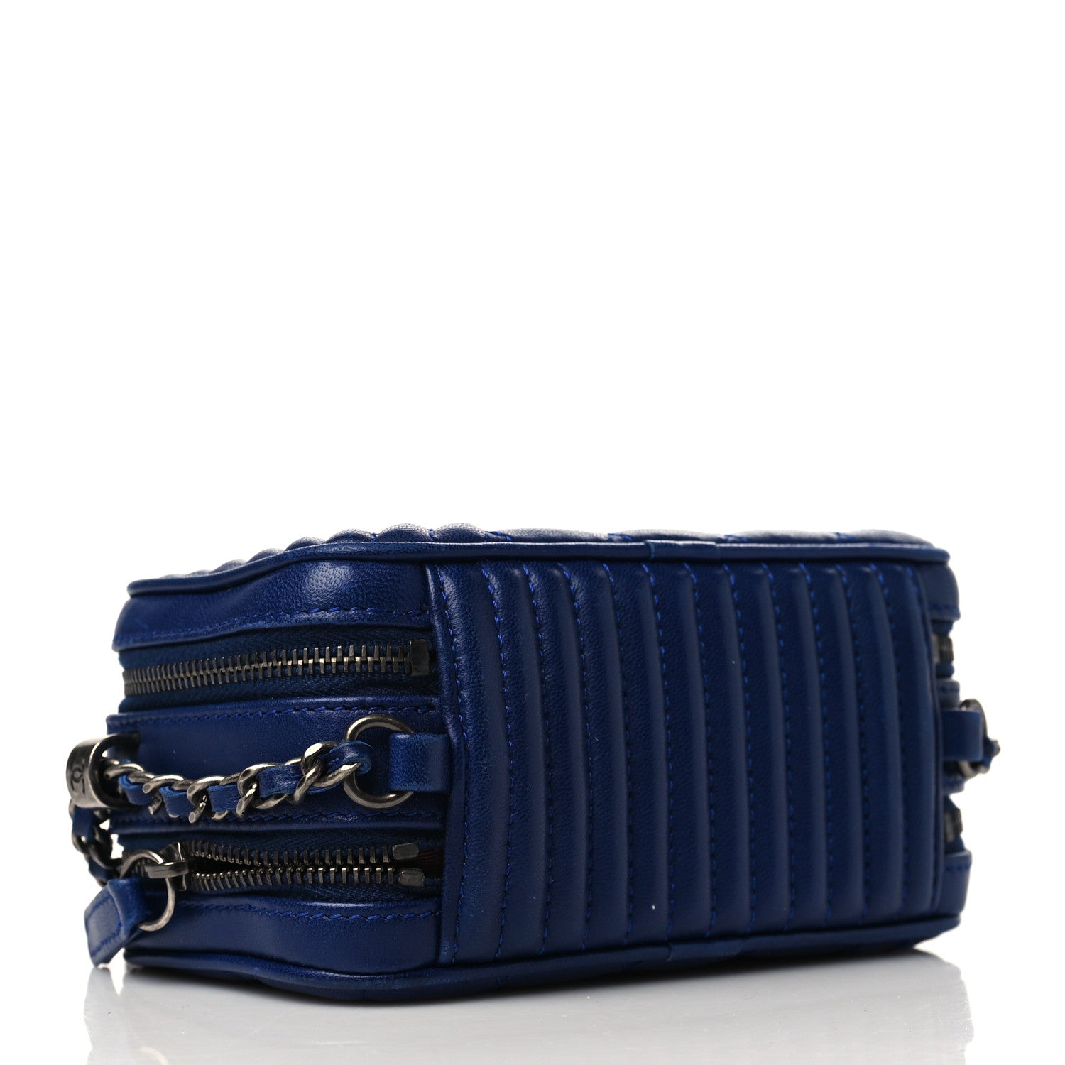 Chanel Lambskin Quilted Mini Coco Boy Camera Bag Blue 4 of 12