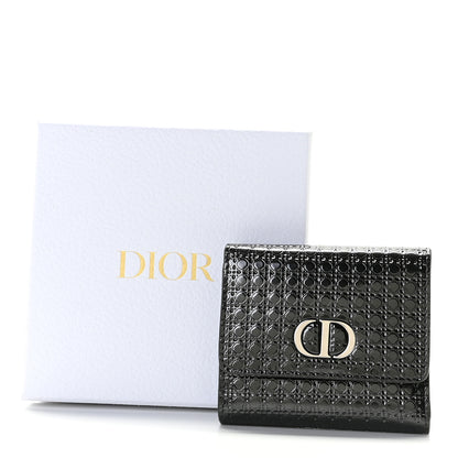 Christian Dior Metallic Patent Micro-Cannage 30 Montaigne Lotus Wallet Onyx Black 8 of 8
