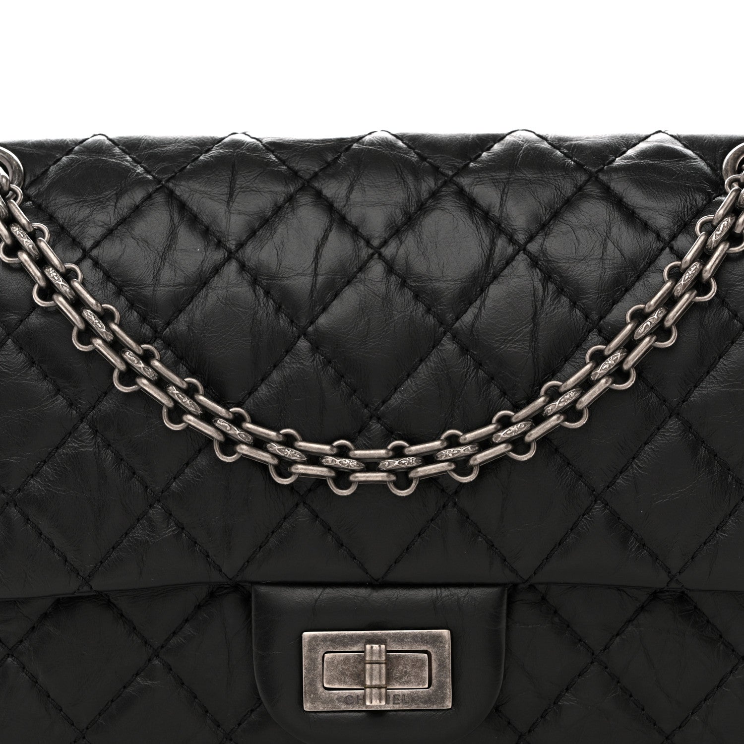 Chanel Aged Calfskin Quilted 2.55 Reissue 225 Flap  Black 8 of 10