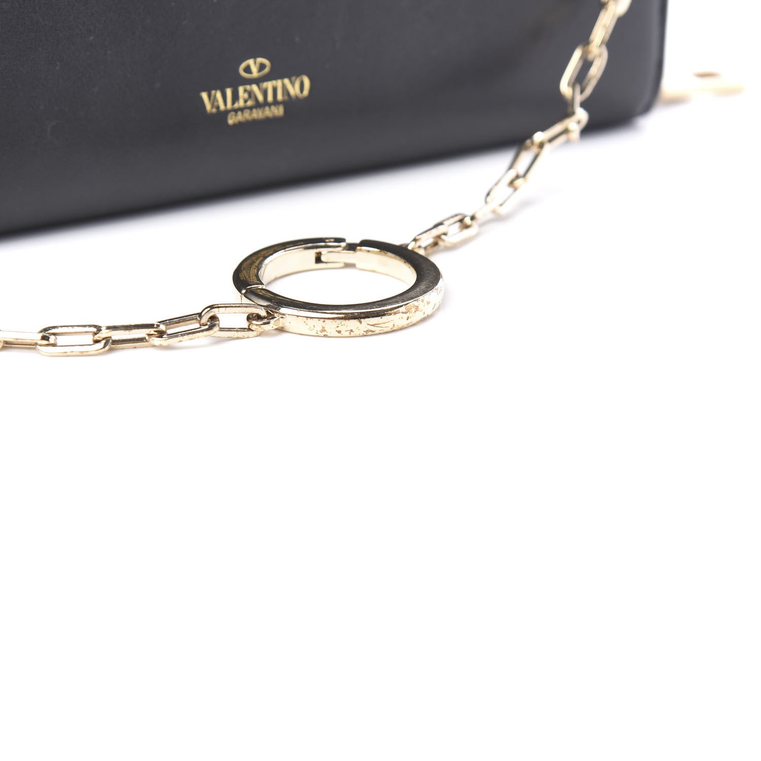 Valentino Garavani Vitello Rockstud Carry Secrets Continental Wallet On Chain Black 9 of 9