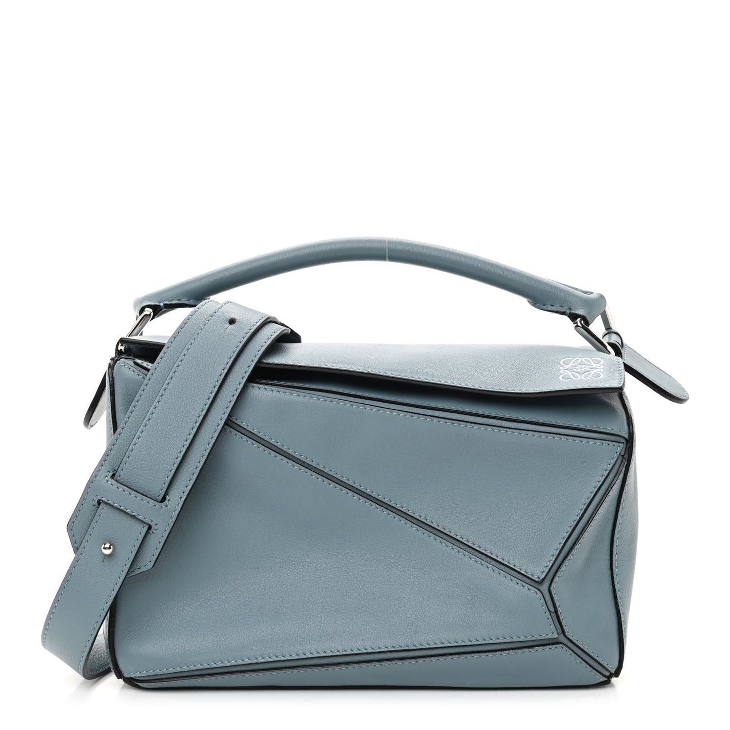 Calfskin Small Puzzle Bag Stone Blue