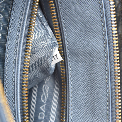 Prada Saffiano Galleria Mini Double Zip Tote Aviazione 10 of 14