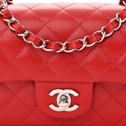 Chanel Caviar Quilted Mini Rectangular Flap Red 9 of 11