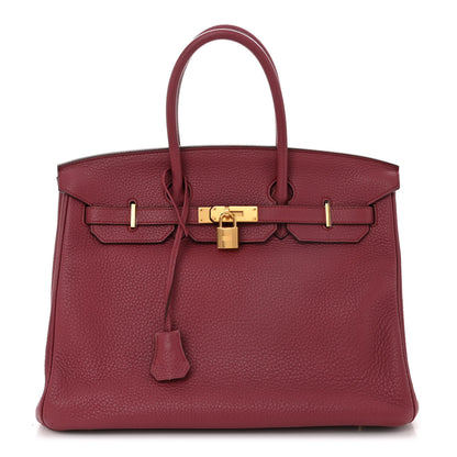 Hermes Taurillon Clemence Birkin 35 Bois de Rose 1 of 12