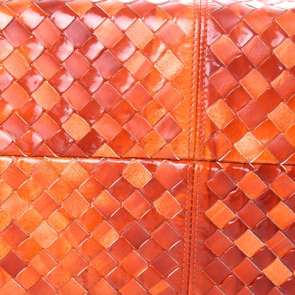 Bottega Veneta Patent Nappa Intrecciato Tote Orange 11 of 13