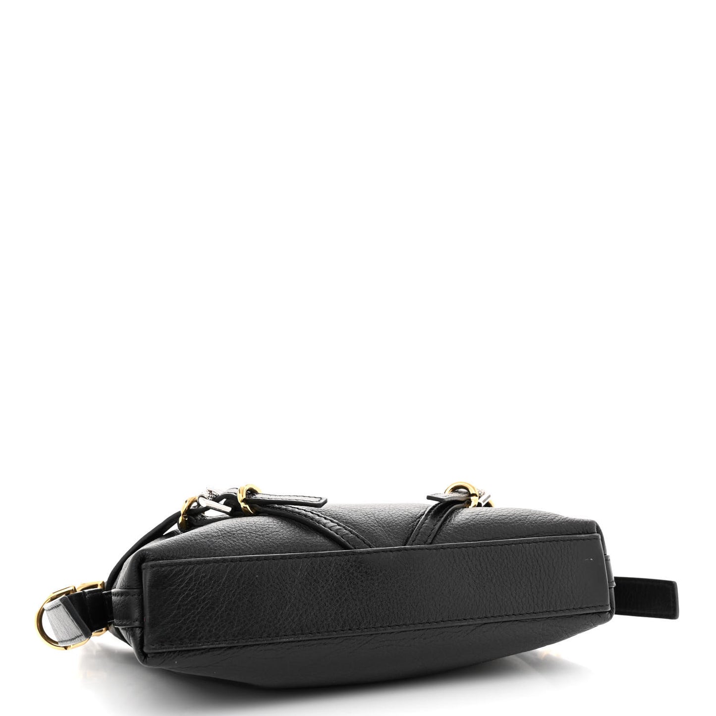 Tumbled Calfskin Mini Voyou Boyfriend Party Bag Black