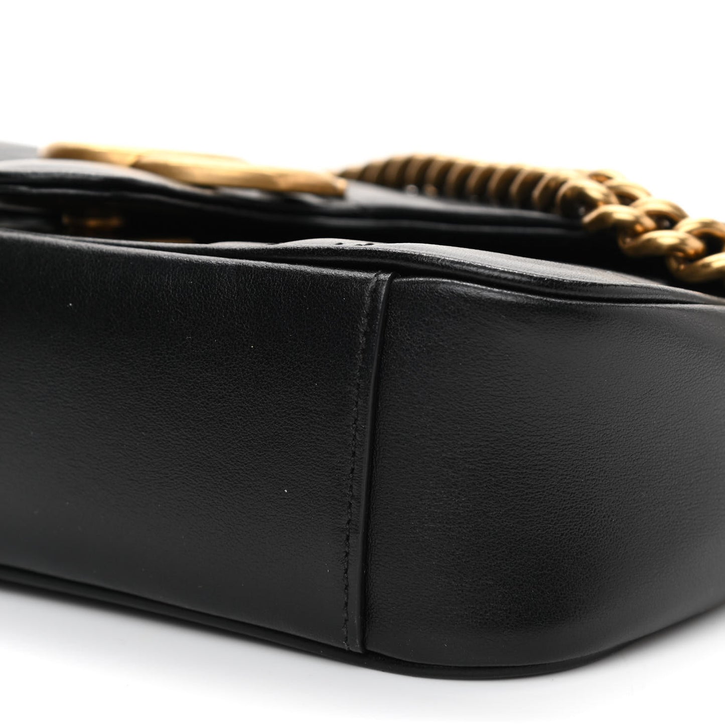 Calfskin Matelasse Mini GG Marmont Shoulder Bag Black