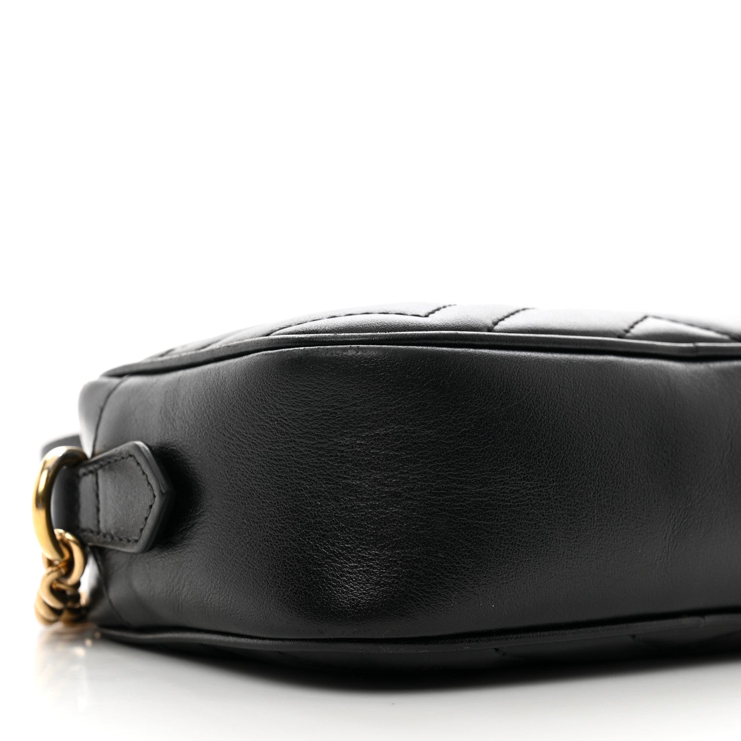 Gucci Calfskin Matelasse Mini GG Marmont Chain Shoulder Bag Black 9 of 11
