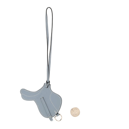 Hermes Swift Paddock Selle Horse Saddle Bag Charm Bleu Lin 2 of 3