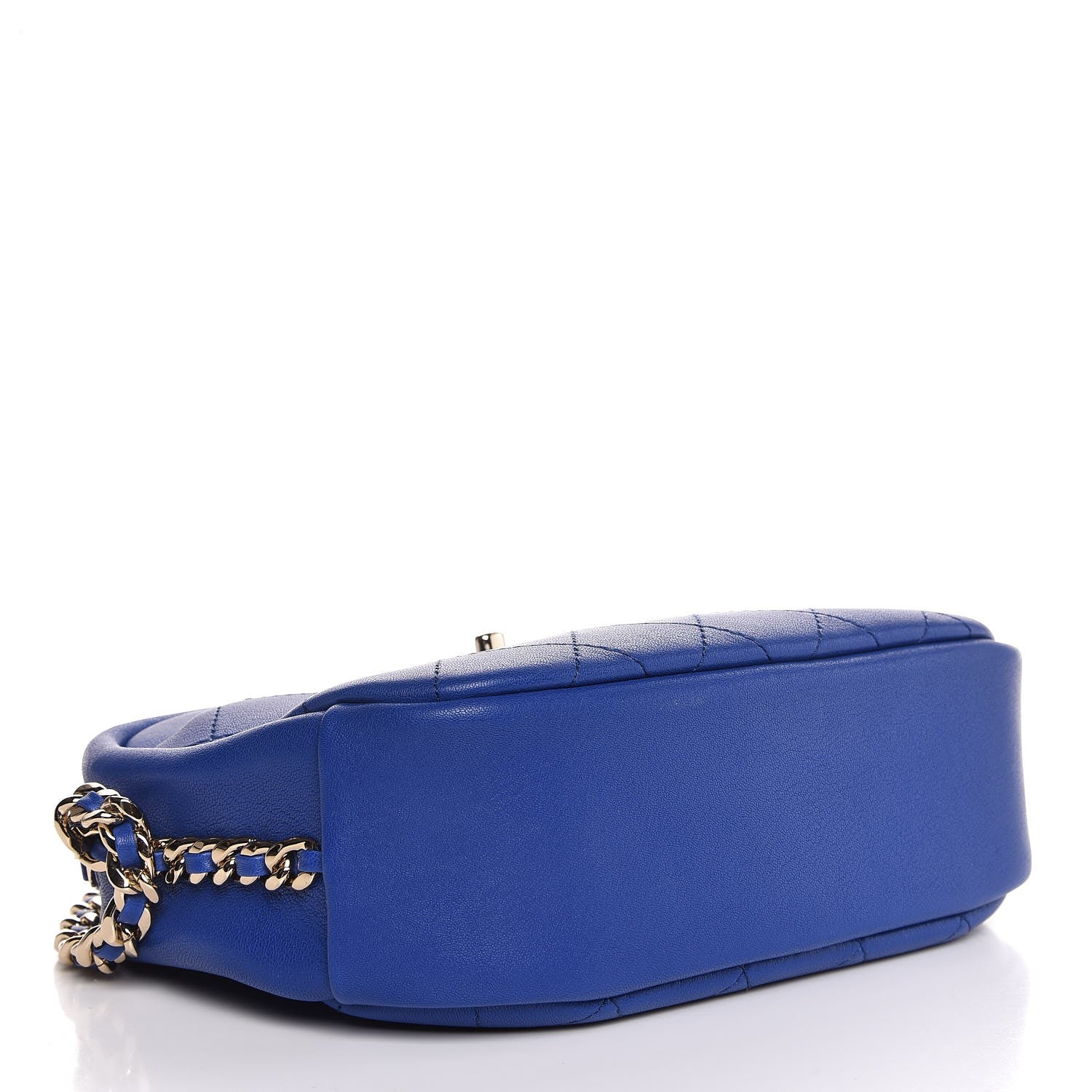 Chanel Goatskin Quilted Large Casual Trip Camera Case Blue 4 of 7