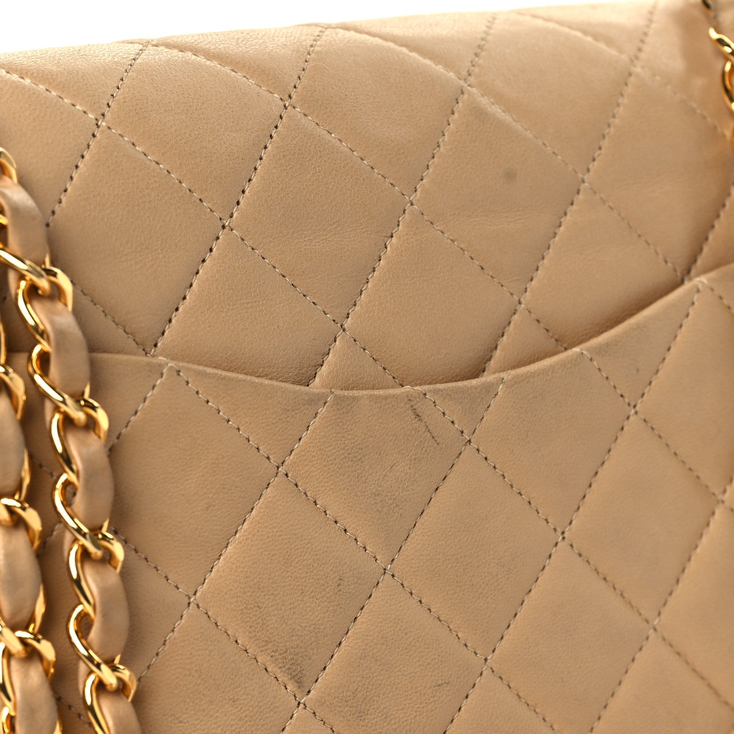 Chanel Lambskin Quilted Medium Double Flap Beige 11 of 11