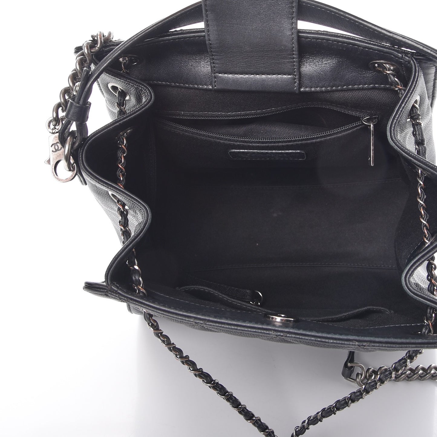 Caviar Quilted Medium CC Bucket Bag Black