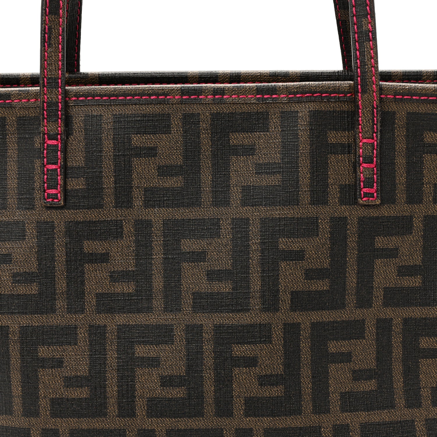 Fendi Zucca Spalmati Vitello FF Mini Roll Tote Tobacco Pink 7 of 10