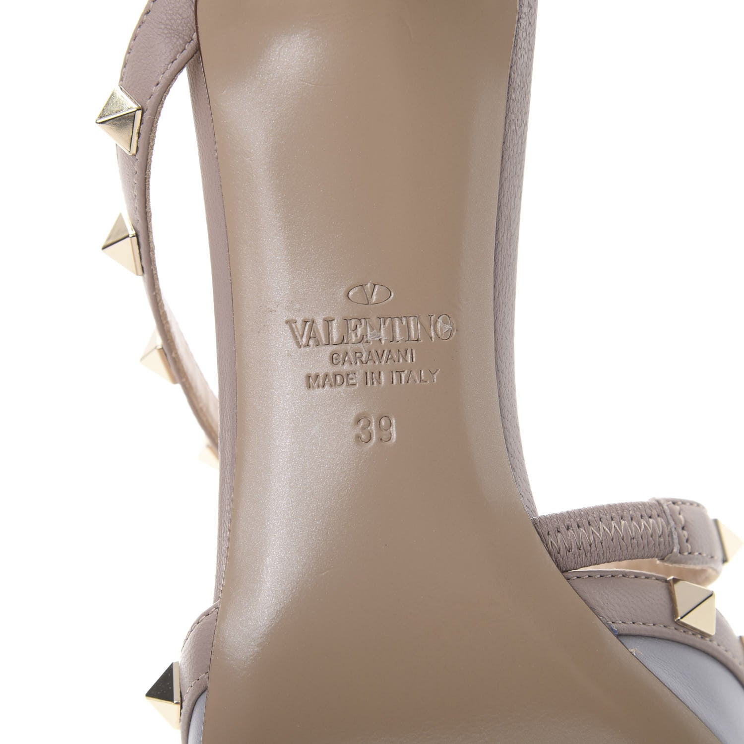 Valentino Garavani Calfskin Nappa Rockstud Cross Strap 50mm Mules 39 Pastel Grey Poudre 7 of 12