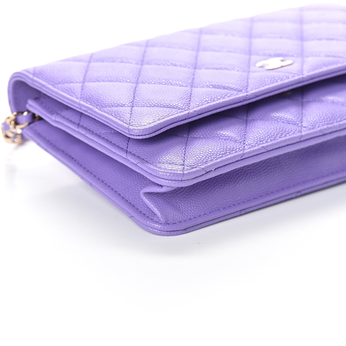 Caviar Quilted Wallet On Chain WOC Purple