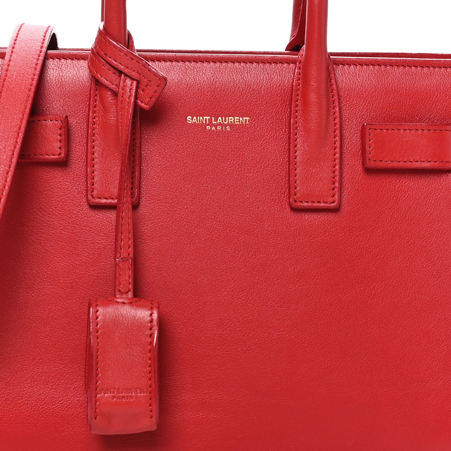 Saint Laurent Calfskin Nano Sac De Jour Lipstick Red 7 of 9