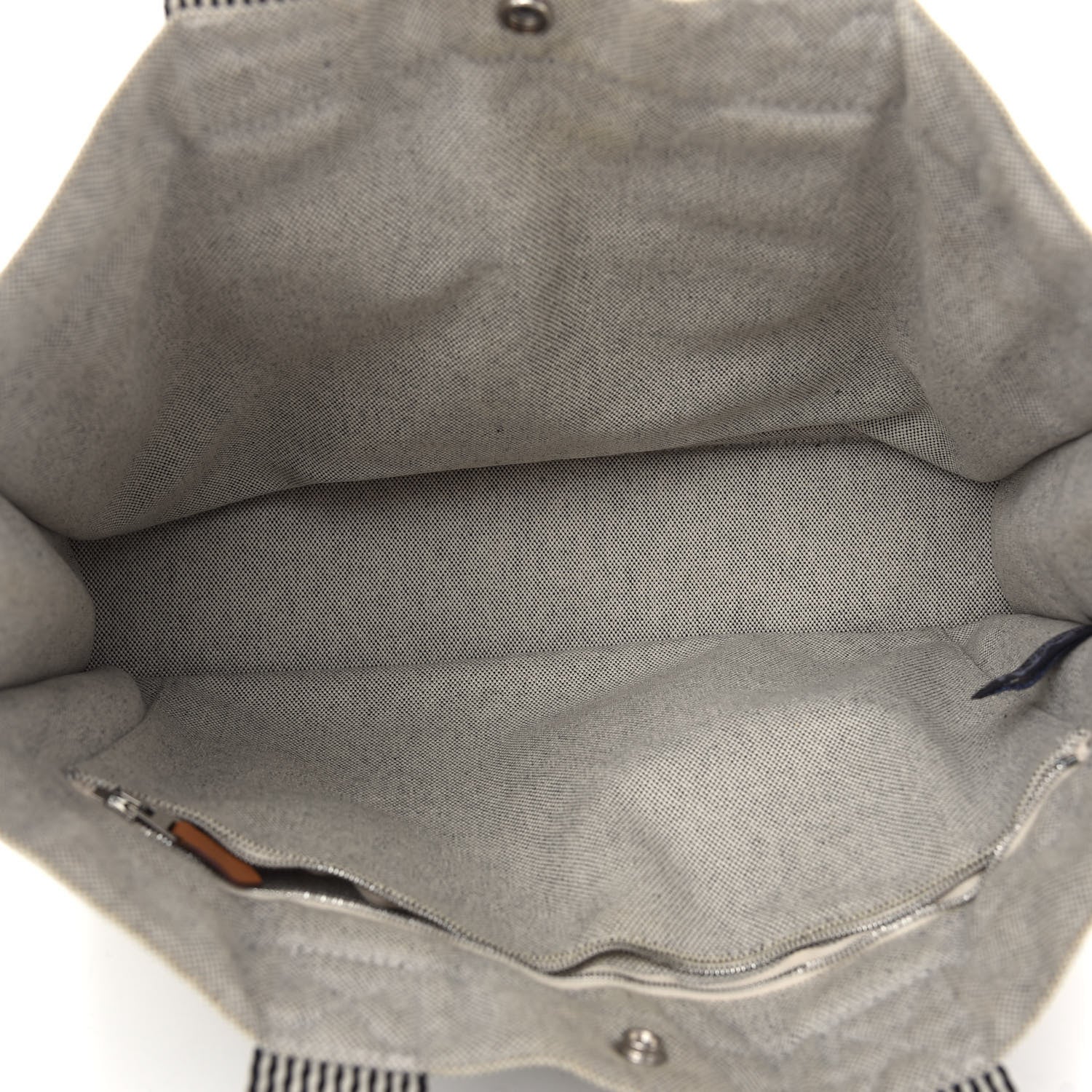 Hermes Canvas Herline MM Tote Light Grey 4 of 7