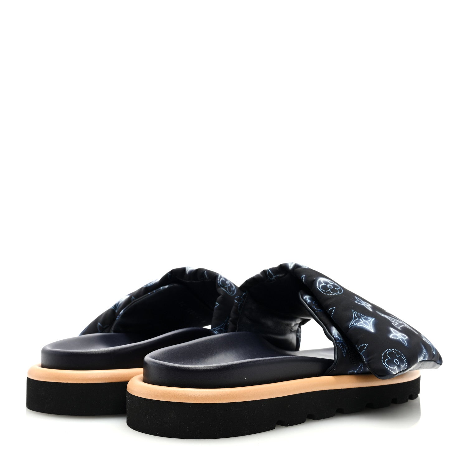 Louis Vuitton Nylon Monogram Womens Pool Pillow Comfort Mules 41 Navy Blue 3 of 7