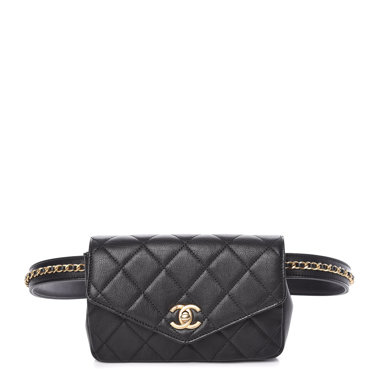 Chanel Calfskin Quilted Flap Waist Bag Black 1 of 9