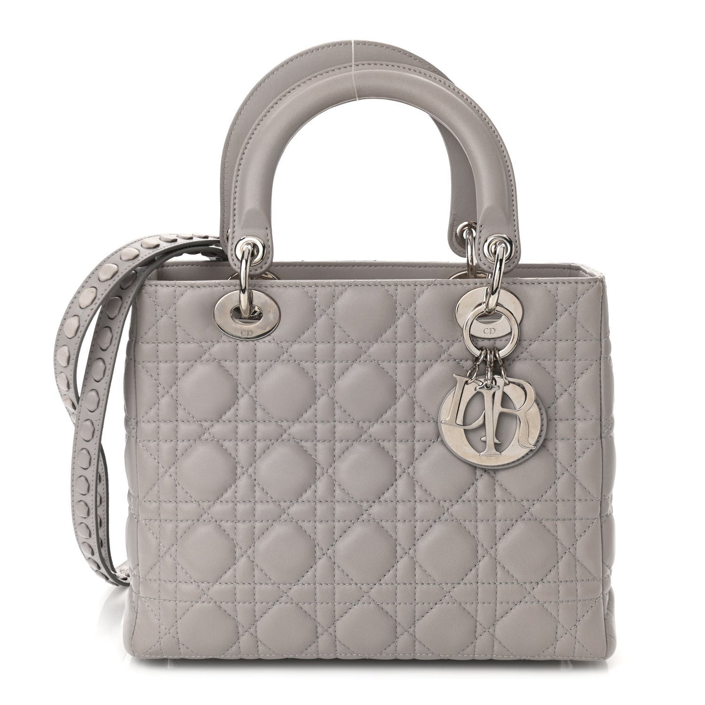 Lambskin Cannage Medium Lady Dior Grey