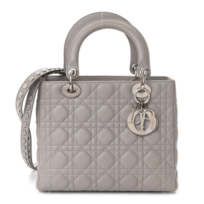 Christian Dior Lambskin Cannage Medium Lady Dior Grey 1 of 10