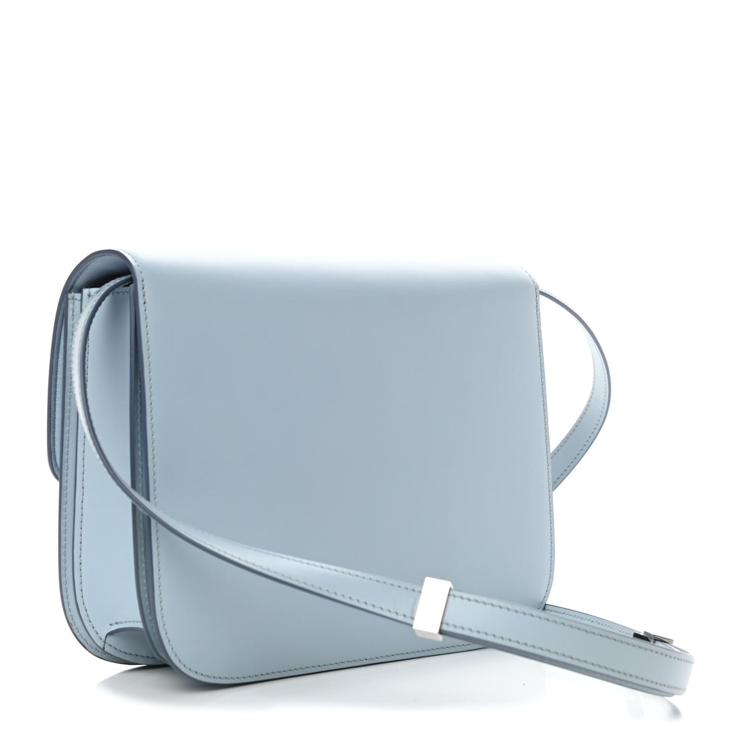 Box Calfskin Medium Classic Box Flap Bag Pale Blue