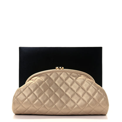 Chanel Metallic Lambskin Quilted Timeless Clutch Gold 9 of 9