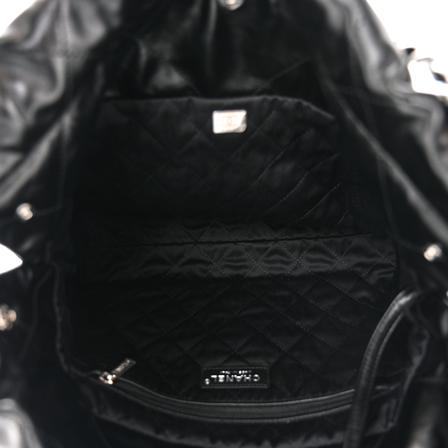 Shiny Calfskin Quilted Small Chanel 22 Black