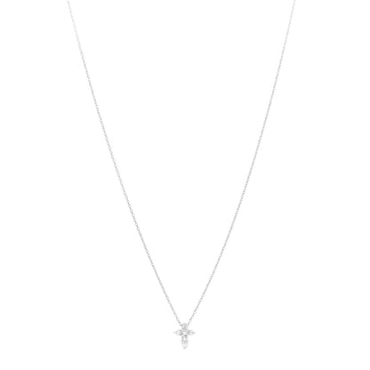 Roberto Coin 18K White Gold Diamond Tiny Treasures Baby Cross Pendant Necklace 1 of 5