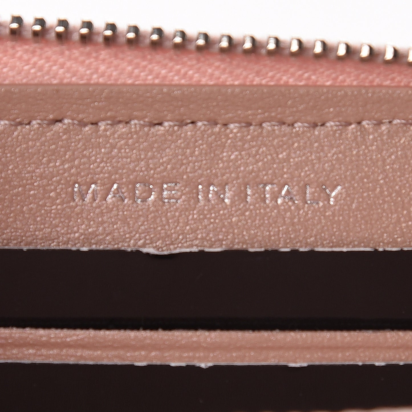 Goatskin Camellia Embossed Medium Zip Around Wallet Light Pink