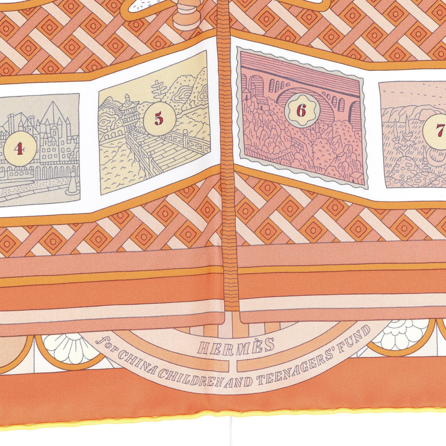 Hermes Silk Le Tour Du Monde En 63 Cases Scarf 90 3 of 6