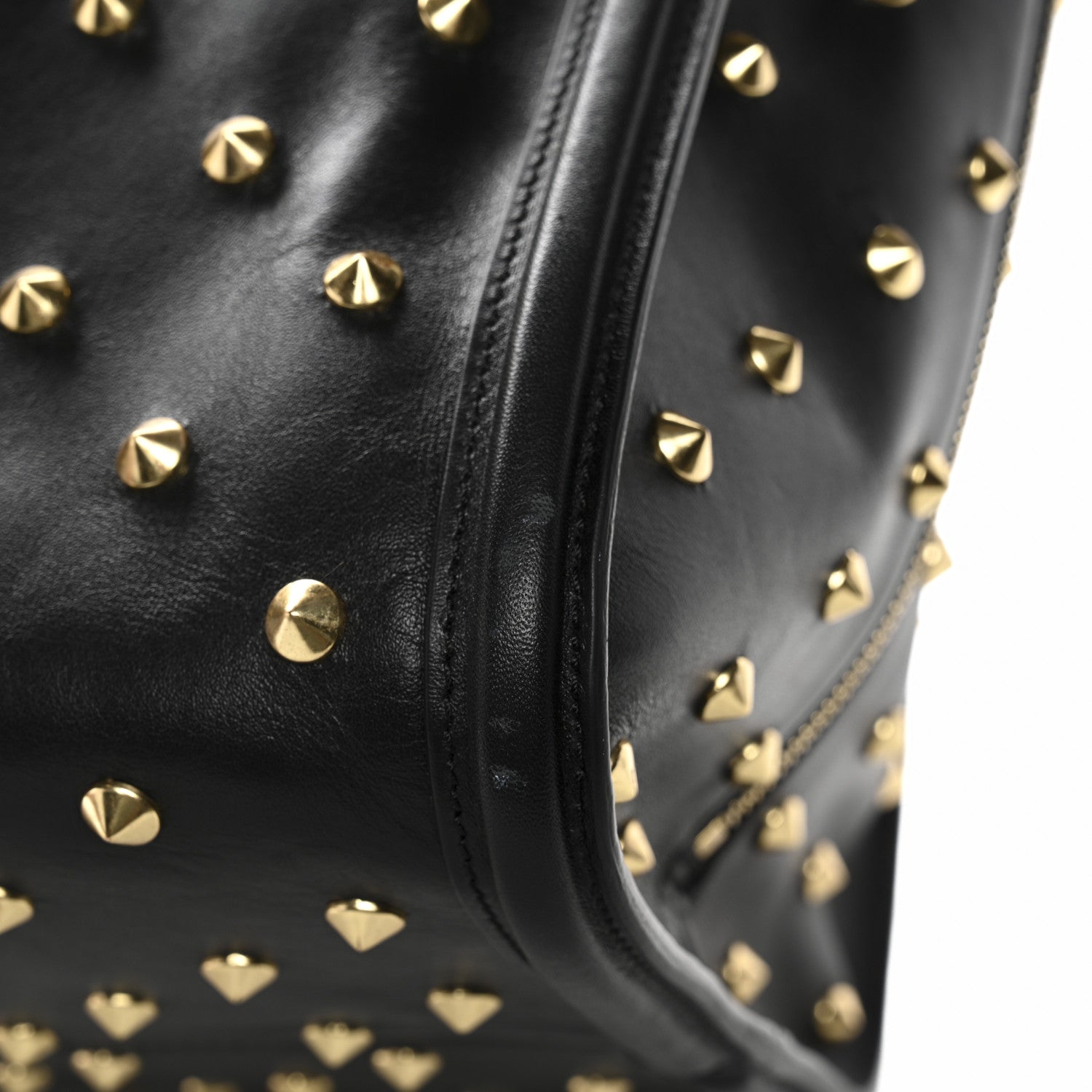 Alexander McQueen Calfskin Large Studded Padlock Zip Around Tote Black 11 of 11