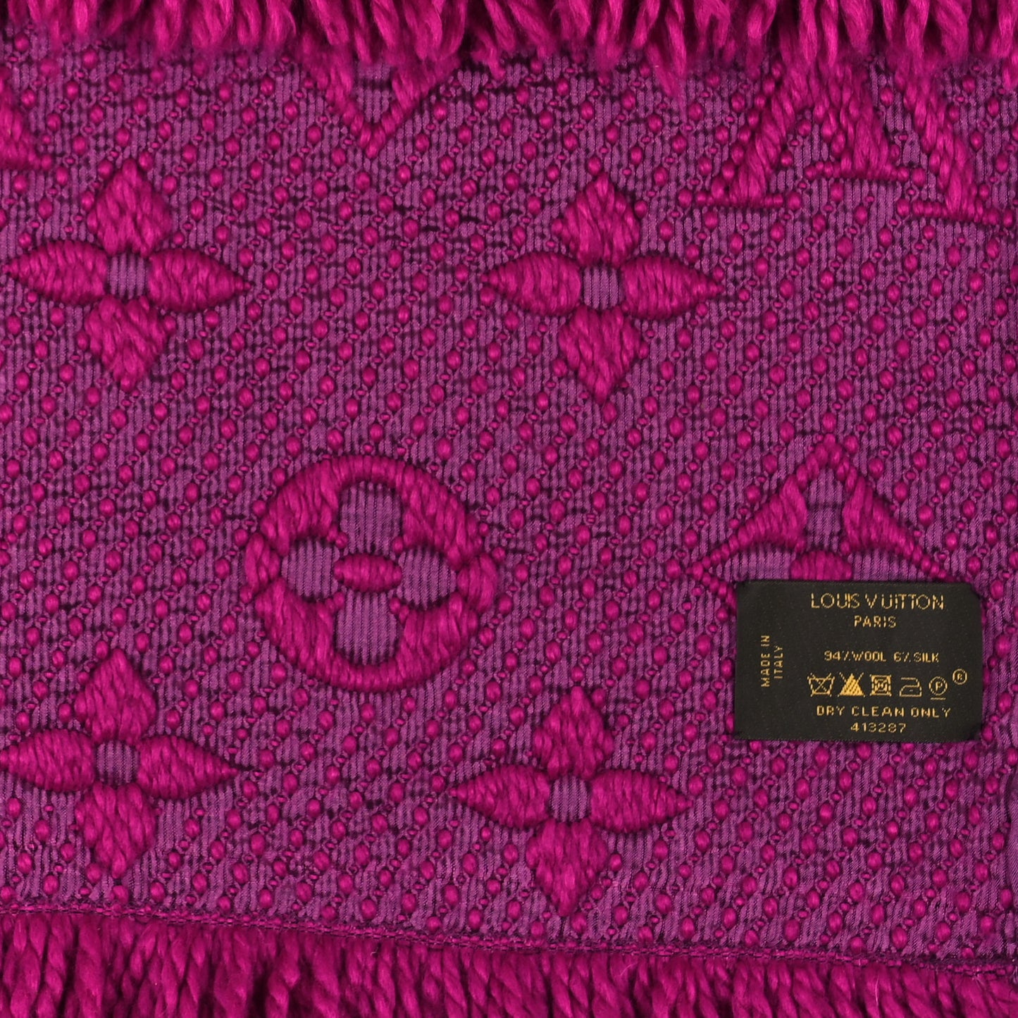 Wool Silk Logomania Scarf Purple