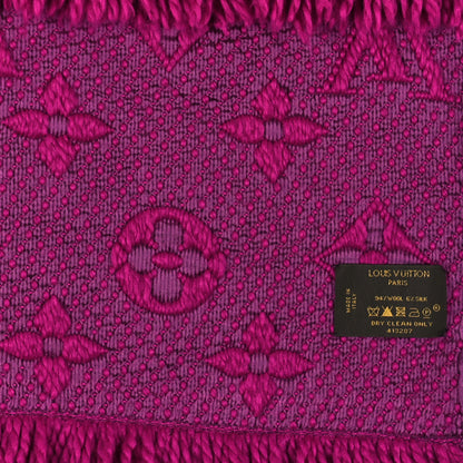 Louis Vuitton Wool Silk Logomania Scarf Purple 3 of 4