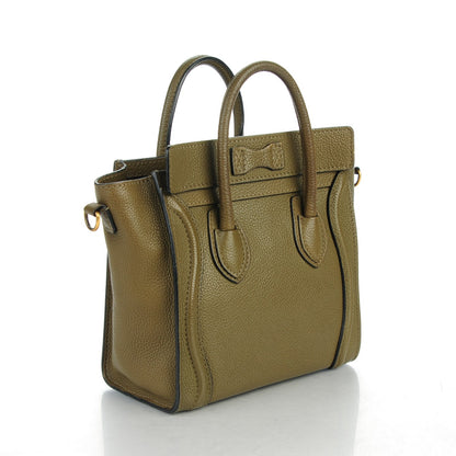 Celine Drummed Calfskin Nano Luggage Jungle 3 of 7
