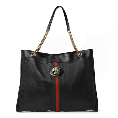 Gucci Calfskin Large Rajah Chain Tote Black 1 of 11