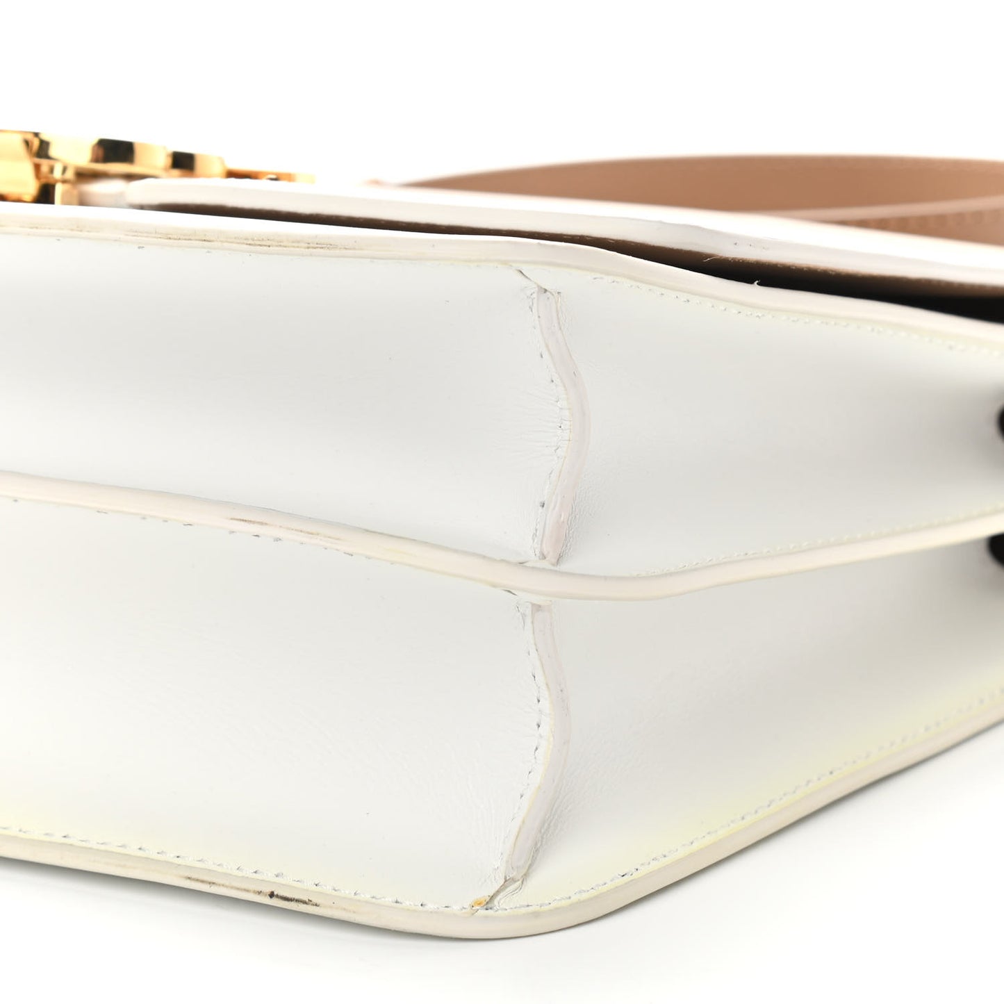 Smooth Calfskin Monogram Medium TB Bag Chalk White Camel