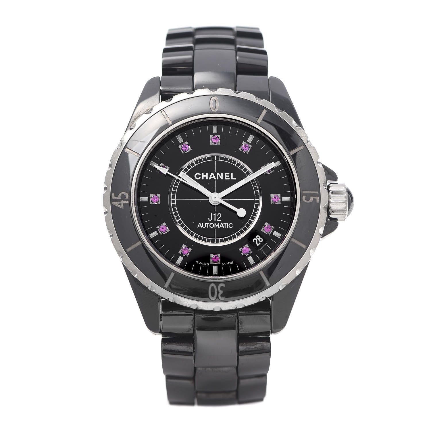 Chanel Stainless Steel Ceramic Ruby 38mm J12 Automatic Watch Black 1 of 6